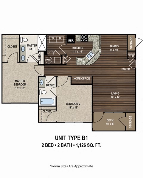 the floor plan of studio apartment 504f